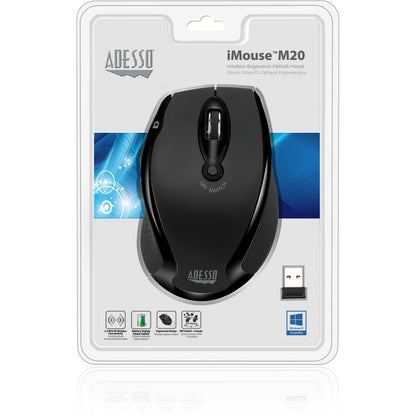 Adesso iMouse M20B - Wireless Ergonomic Optical Mouse IMOUSE M20B