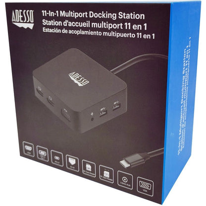 Adesso 11 in USB-C Multiport Docking Station(TAA Compliant) AUH-4050