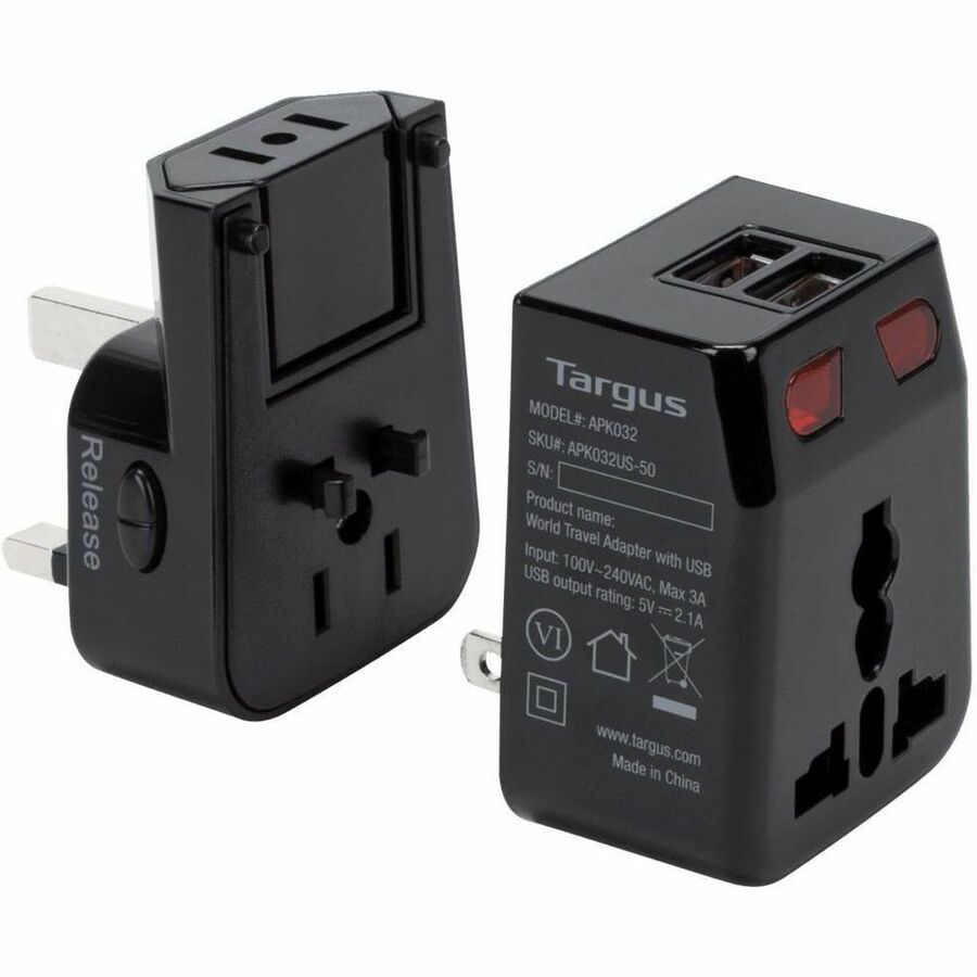 Targus World Travel Power Adapter with Dual USB Charging Ports APK032US