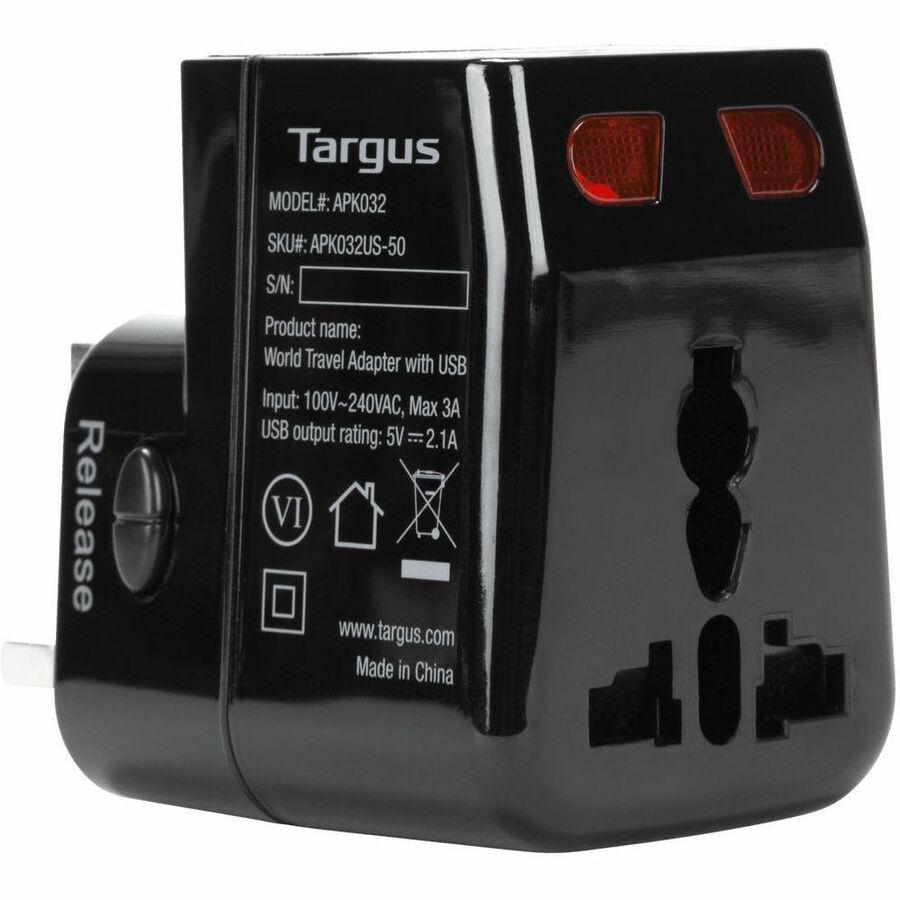 Targus World Travel Power Adapter with Dual USB Charging Ports APK032US