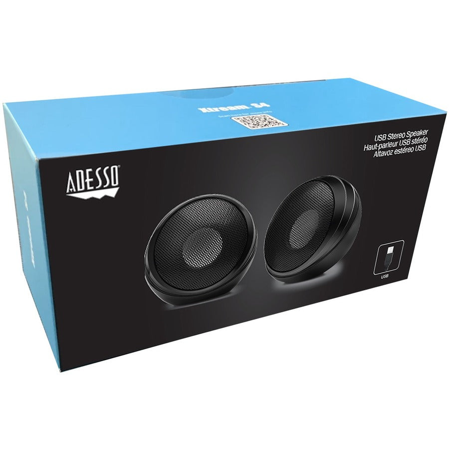 Adesso Xtream S4 2.0 Portable Speaker System - 10 W RMS - Black XTREAM S4