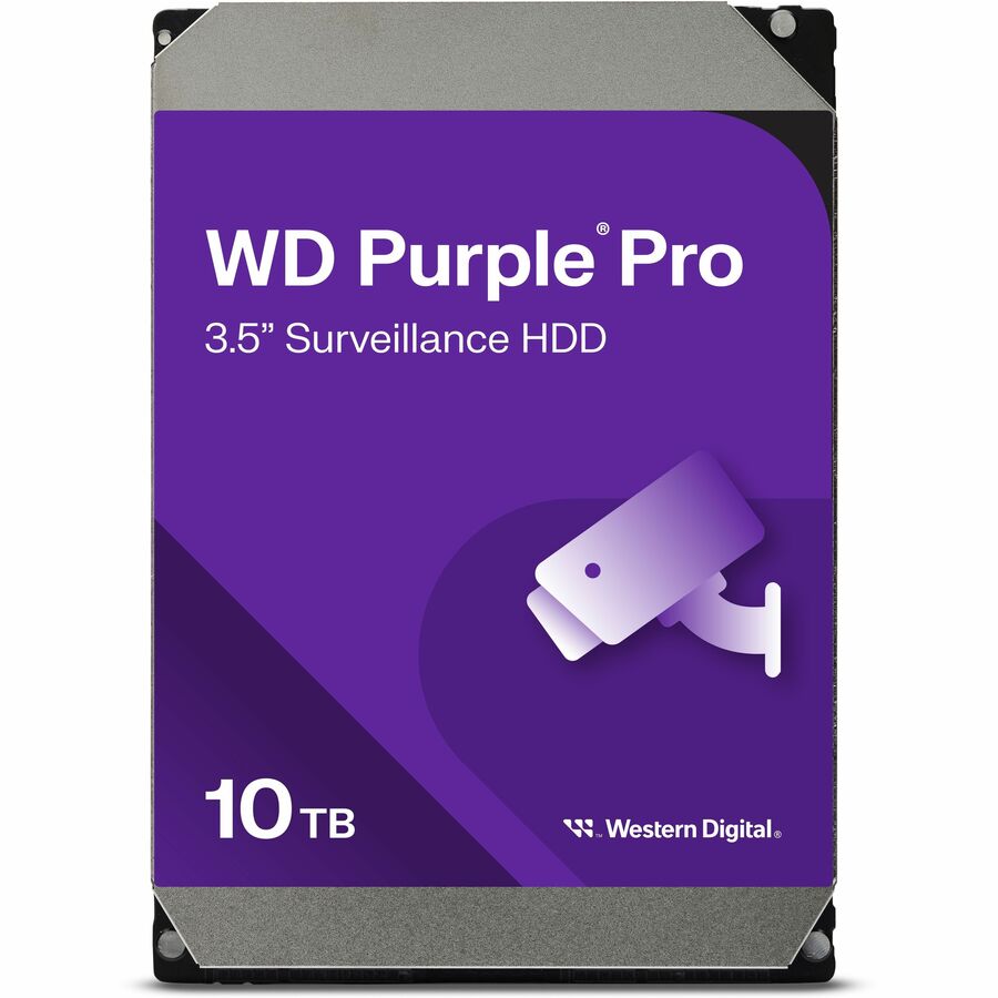 Western Digital Purple Pro WD101PURP 10 TB Hard Drive - 3.5" Internal - SATA (SATA/600) - Conventional Magnetic Recording (CMR) Method WD101PURP