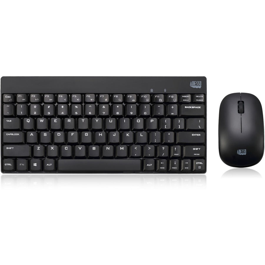 Adesso WKB-1100CB - Wireless Spill Resistant Mini Keyboard &amp; Mouse Combo WKB-1100CB