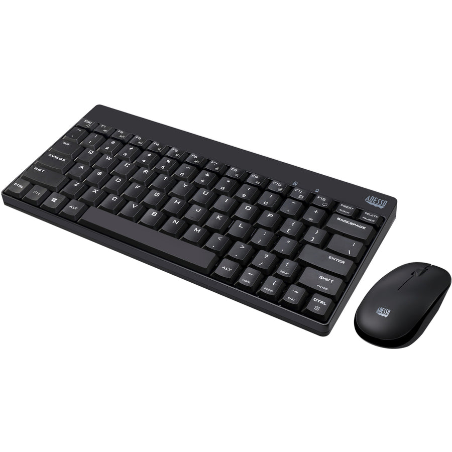 Adesso WKB-1100CB - Wireless Spill Resistant Mini Keyboard &amp; Mouse Combo WKB-1100CB