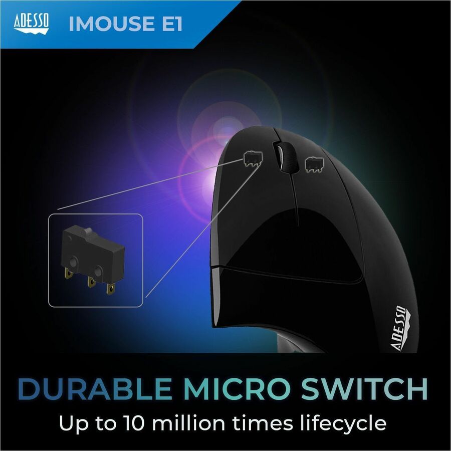 Adesso iMouse E1 Vertical Ergonomic Illuminated Mouse IMOUSE E1