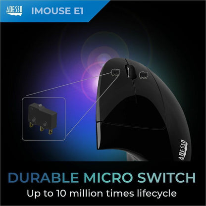 Adesso iMouse E1 Vertical Ergonomic Illuminated Mouse IMOUSE E1