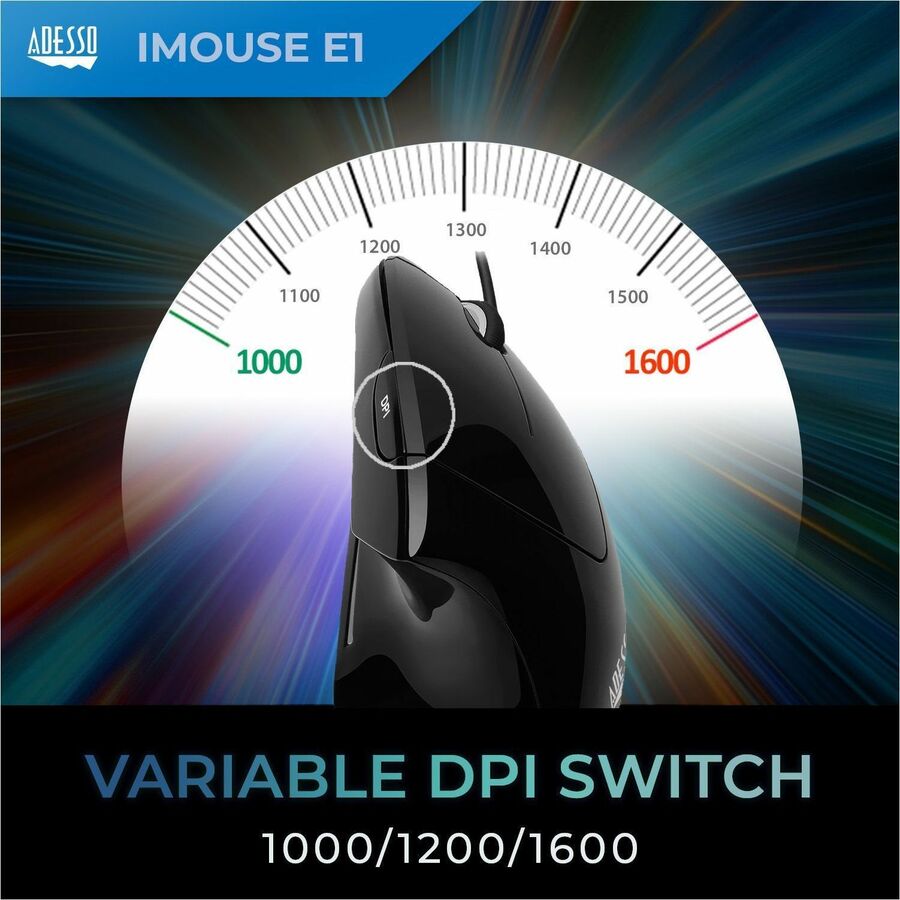 Adesso iMouse E1 Vertical Ergonomic Illuminated Mouse IMOUSE E1