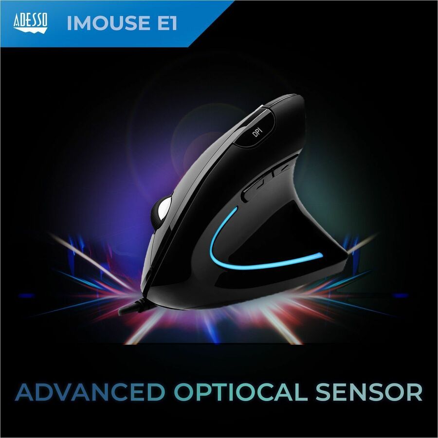 Adesso iMouse E1 Vertical Ergonomic Illuminated Mouse IMOUSE E1