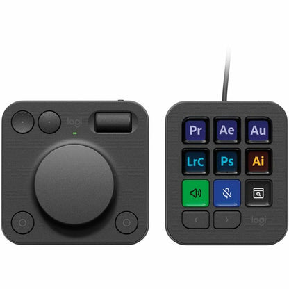 Logitech MX Creative Console, Programmable Keypad With 9 Customizable LCD Keys and Control Dial for Graphic Design, Video Editing, Photography, use with Adobe, Zoom, Spotify and more (Graphite) 920-012660