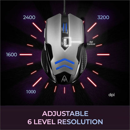 Adesso Multi-Color 6-Button Gaming Mouse IMOUSE X1