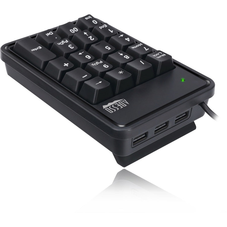 Adesso 19-Key Mechanical Keypad with 3-Port USB Hub AKB-600HB