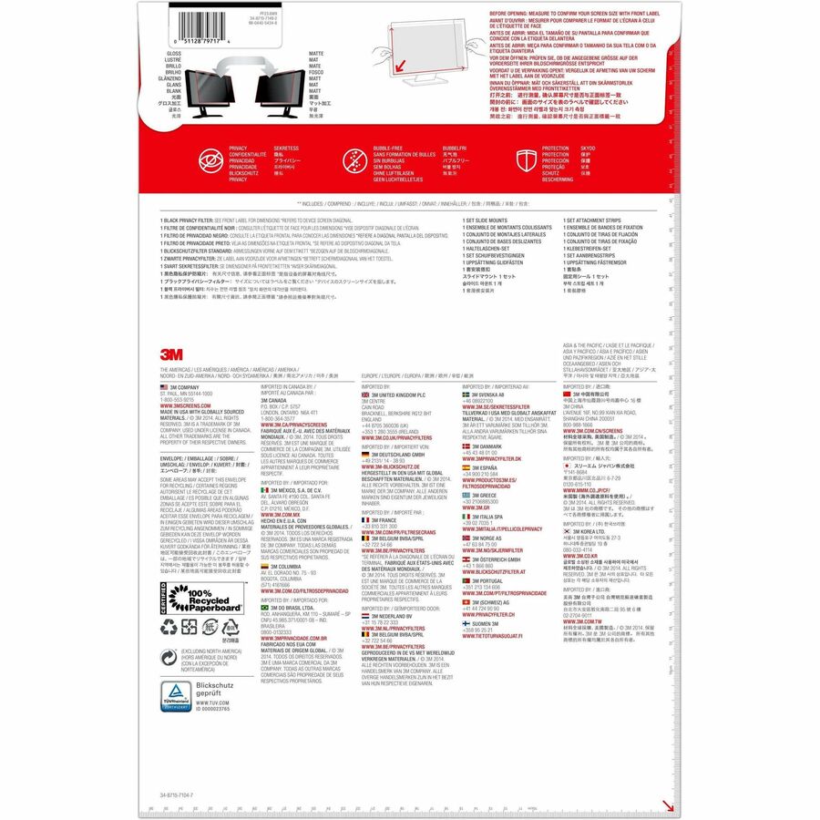 3M&trade; Privacy Filter for 23.6in Monitor, 16:9, PF236W9B PF236W9B