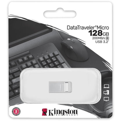 Kingston DataTraveler Micro USB Flash Drive DTMC3G2/128GB