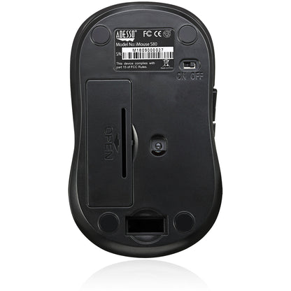 Adesso iMouse S80B - Wireless Fabric Optical Mini Mouse (Black) IMOUSE S80B