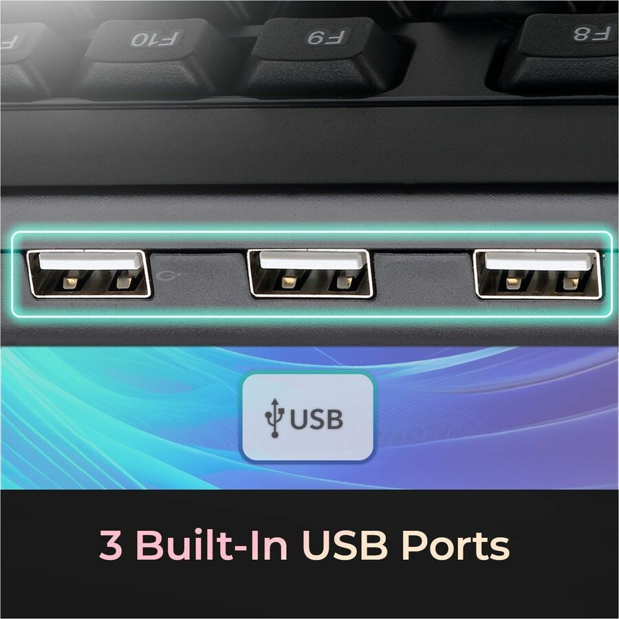 Adesso Multimedia Desktop Keyboard with 3-Port USB Hub AKB-132HB