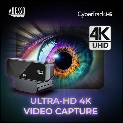 Adesso CyberTrack CyberTrack H6 Webcam - 8 Megapixel - 30 fps - Black - USB 2.0 CYBERTRACK H6