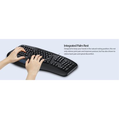 Adesso Tru-Form Ergonomic Touchpad Keyboard AKB-450UB