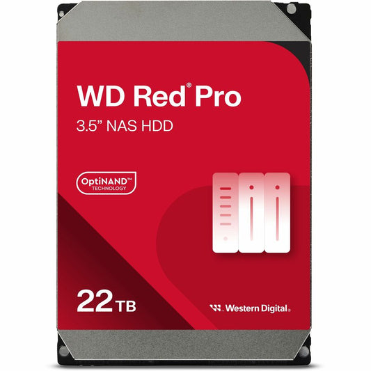 Western Digital Red Pro WD221KFGX 22 TB Hard Drive - 3.5" Internal - SATA (SATA/600) - Conventional Magnetic Recording (CMR) Method WD221KFGX