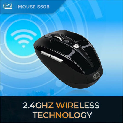 Adesso iMouse S60B - 2.4 GHz Wireless Programmable Nano Mouse IMOUSES60B