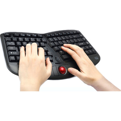 Adesso Tru-Form Media 3150 - 2.4 GHz Wireless Ergo Trackball Keyboard WKB-3150UB