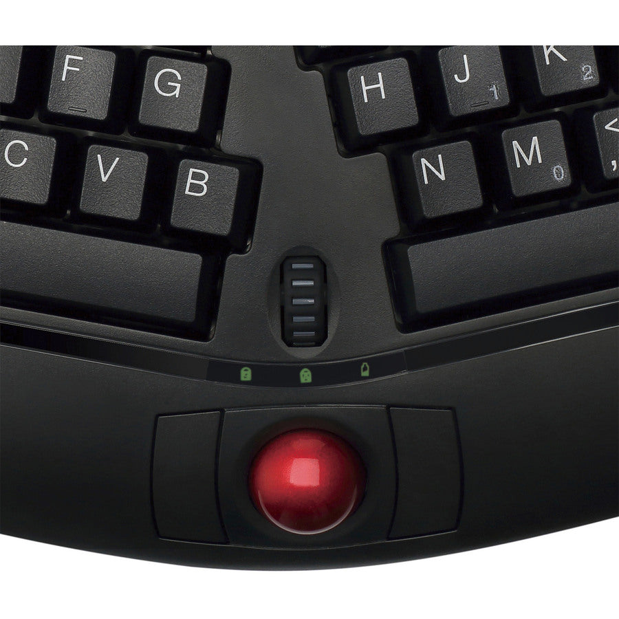 Adesso Tru-Form Media 3150 - 2.4 GHz Wireless Ergo Trackball Keyboard WKB-3150UB