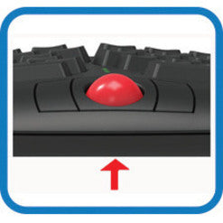 Adesso Tru-Form Media 3150 - 2.4 GHz Wireless Ergo Trackball Keyboard WKB-3150UB