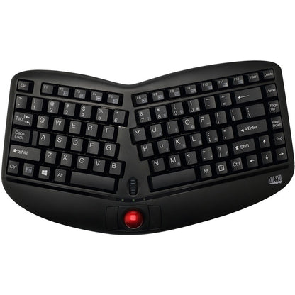 Adesso Tru-Form Media 3150 - 2.4 GHz Wireless Ergo Trackball Keyboard WKB-3150UB