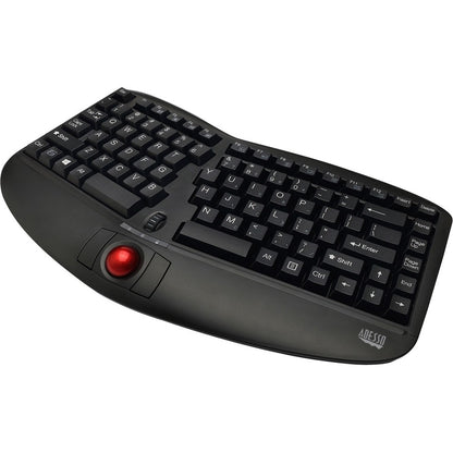 Adesso Tru-Form Media 3150 - 2.4 GHz Wireless Ergo Trackball Keyboard WKB-3150UB