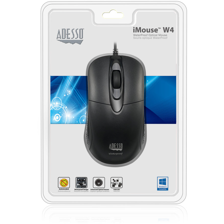 Adesso iMouse W4 - Waterproof Antimicrobial Optical Mouse IMOUSE W4