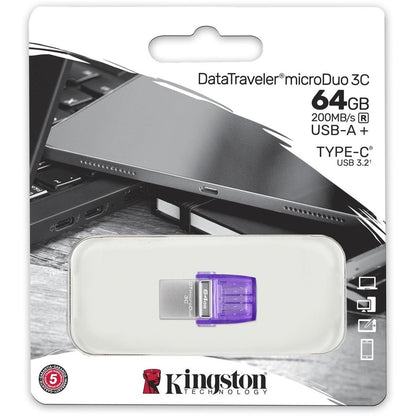 Kingston DataTraveler microDuo 3C USB Flash Drive DTDUO3CG3/64GB