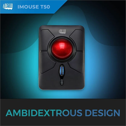 Adesso iMouse T50 - Wireless Programmable Ergonomic Trackball Mouse IMOUSE T50