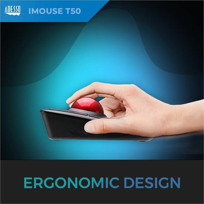 Adesso iMouse T50 - Wireless Programmable Ergonomic Trackball Mouse IMOUSE T50