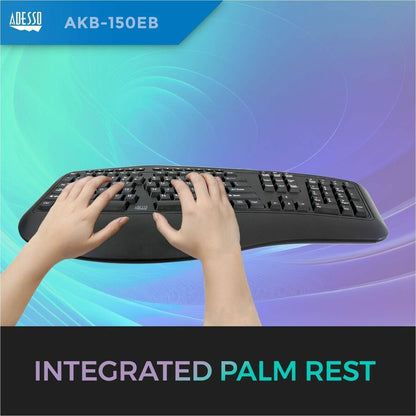 Adesso Color Illuminated Ergonomic Keyboard AKB-150EB