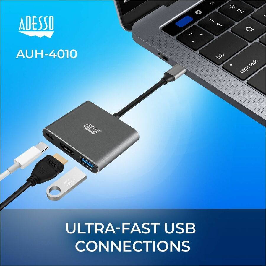 Adesso 3-IN-1 USB-C Multi-Port Docking Station (TAA Compliant) AUH-4010