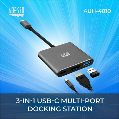 Adesso 3-IN-1 USB-C Multi-Port Docking Station (TAA Compliant) AUH-4010