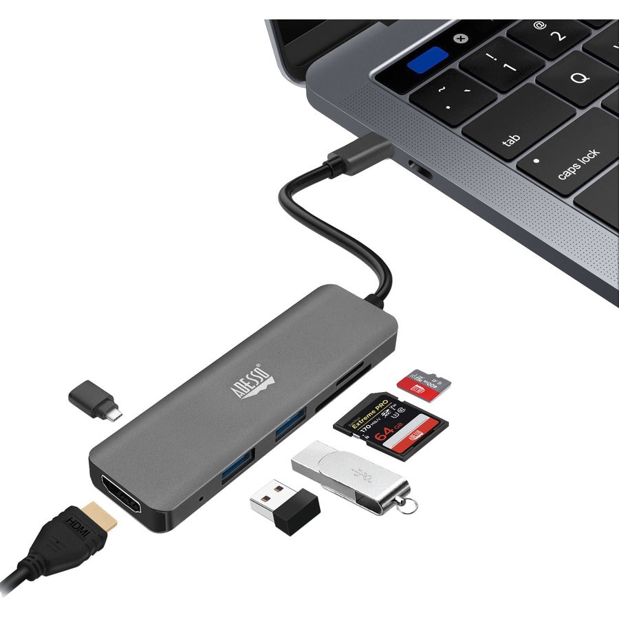 Adesso 6-in-1 USB-C Multi-Port Docking Station (TAA Compliant) AUH-4020