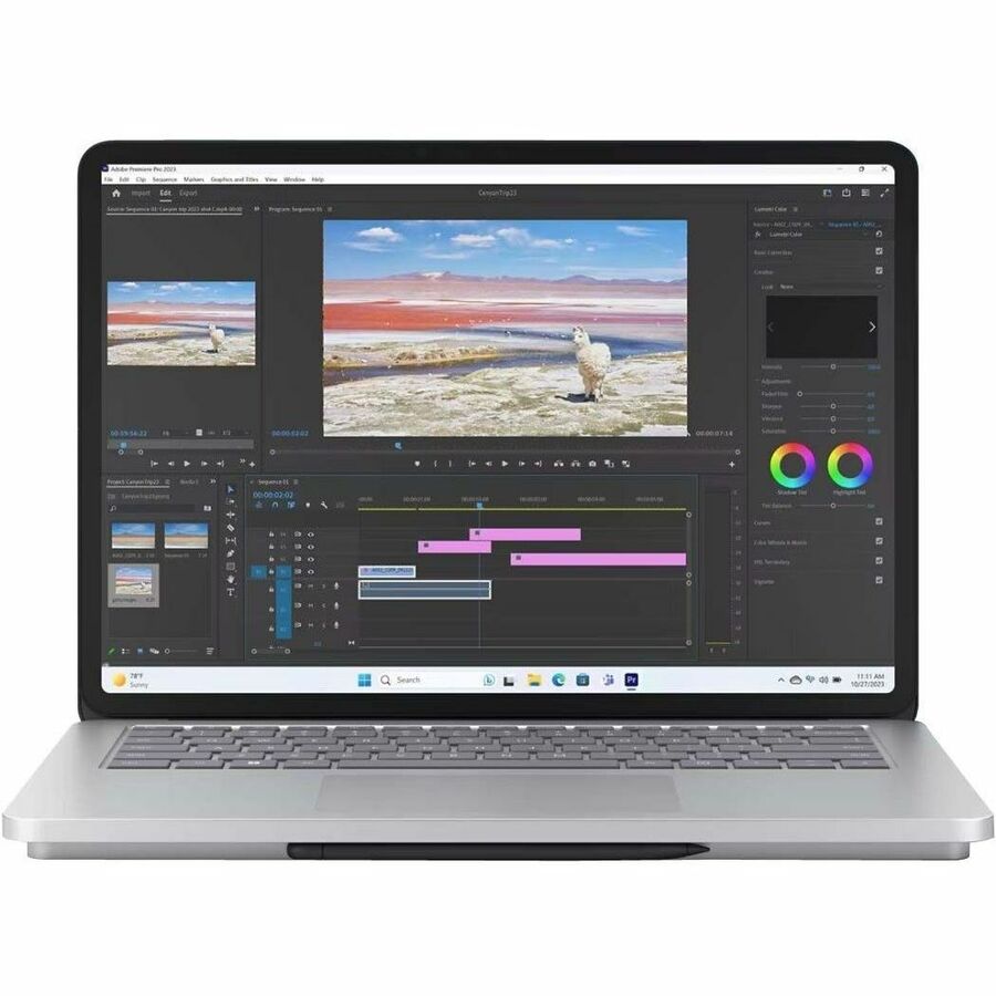 Microsoft Surface Laptop Studio 2 14,4" Écran tactile convertible (curseur flottant) Ordinateur portable 2 en 1 - Intel Core i7 13e génération i7-13700H - Plateforme Intel Evo - 16 Go - SSD 512 Go - Clavier anglais, français - Platinum ZRG-00001