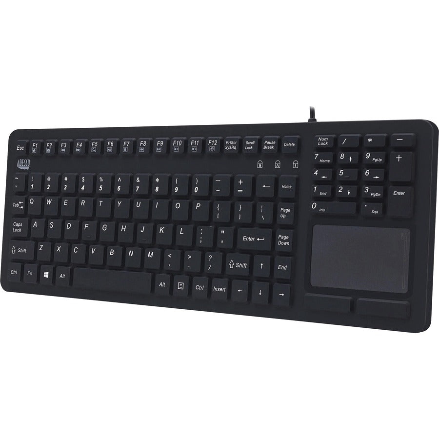 Adesso Antimicrobial Waterproof Touchpad Keyboard AKB-270UB