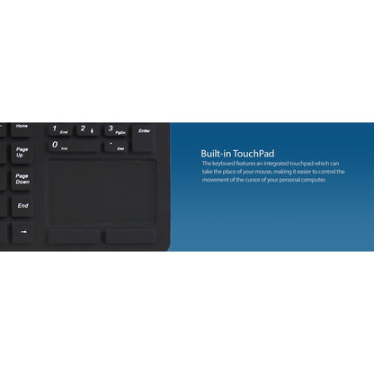 Adesso Antimicrobial Waterproof Touchpad Keyboard AKB-270UB