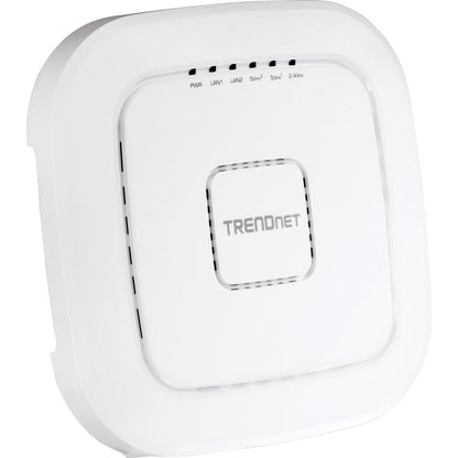 TRENDnet AC2200 Tri-Band PoE+ Indoor Wireless Access Point, 867Mbps WiFi AC + 400Mbps WiFi N Bands, Wave 2 MUMIMO, Client bridge, WDS, AP, WDS Bridge, WDS Station, Repeater Modes, White, TEW-826DAP TEW-826DAP