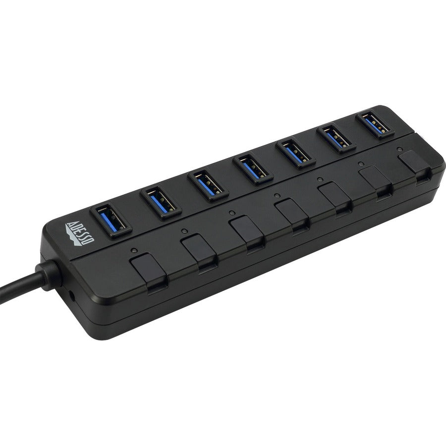 Hub USB 3.0 Adesso à 7 ports avec adaptateur secteur 5 V 2 A AUH-3070P