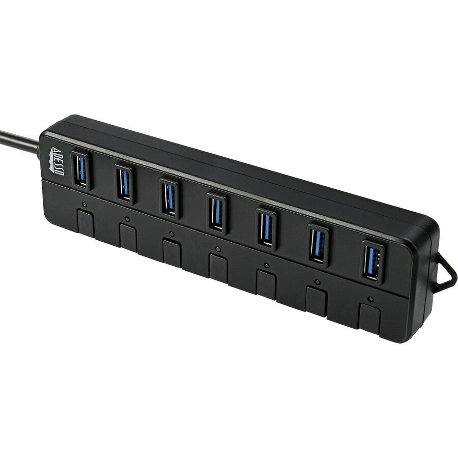 Hub USB 3.0 Adesso à 7 ports avec adaptateur secteur 5 V 2 A AUH-3070P