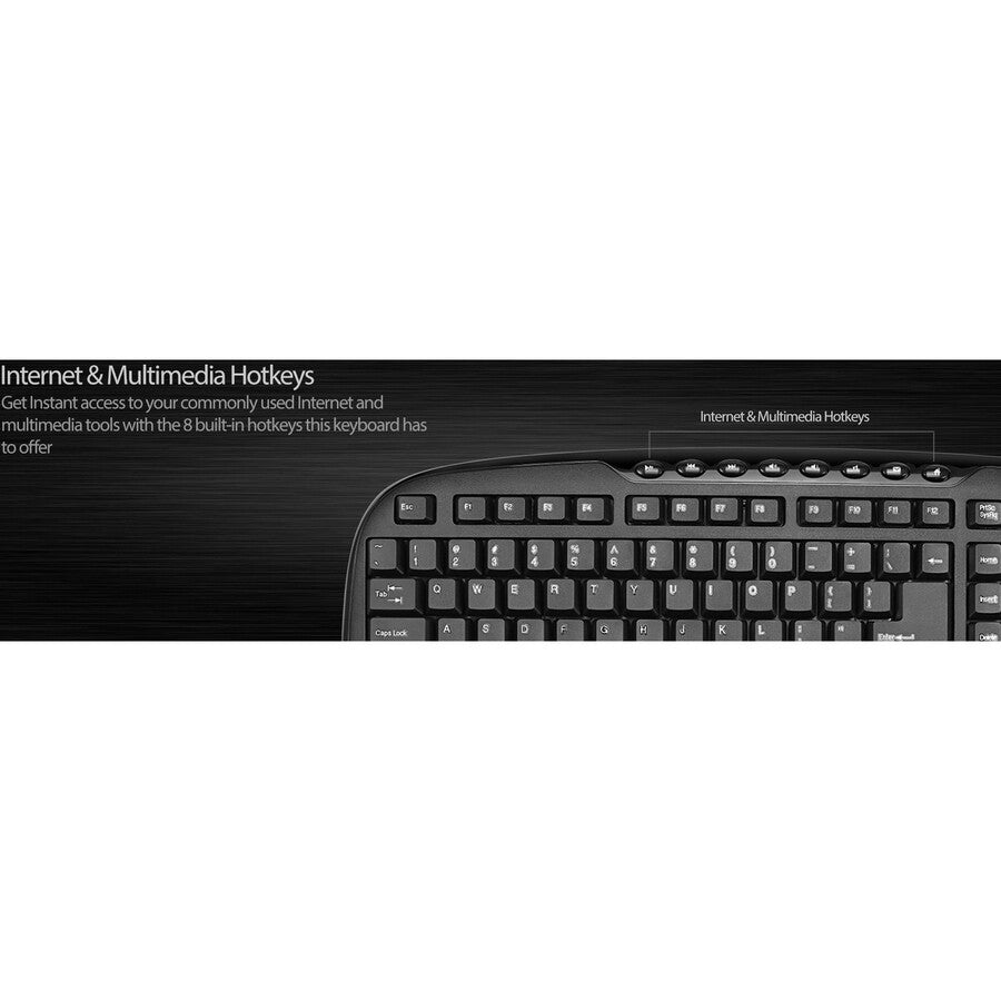 Adesso WKB-1330CB - 2.4 GHz Wireless Desktop Keyboard and Mouse Combo WKB-1330CB