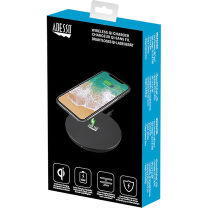 Adesso 10W Max Qi-Certified Disc-Style Wireless Charger AUH-1010