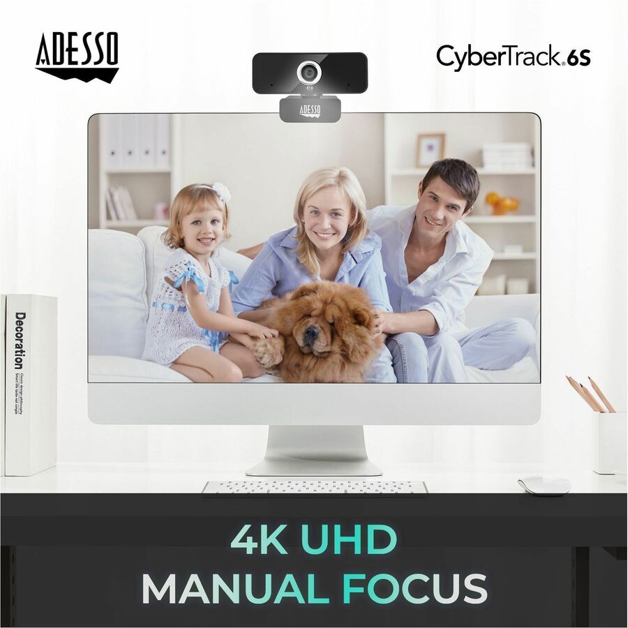 Adesso CyberTrack 6S Webcam - 8 Megapixel - 30 fps - USB 2.0 - TAA Compliant CYBERTRACK 6S