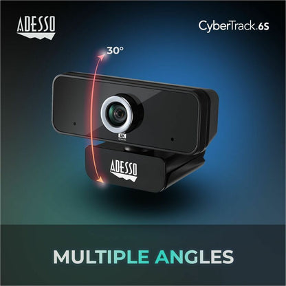 Adesso CyberTrack 6S Webcam - 8 Megapixel - 30 fps - USB 2.0 - TAA Compliant CYBERTRACK 6S