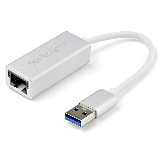 StarTech.com USB 3.0 to Gigabit Network Adapter - Silver - Sleek Aluminum Design Ideal for MacBook, Chromebook or Tablet USB31000SA