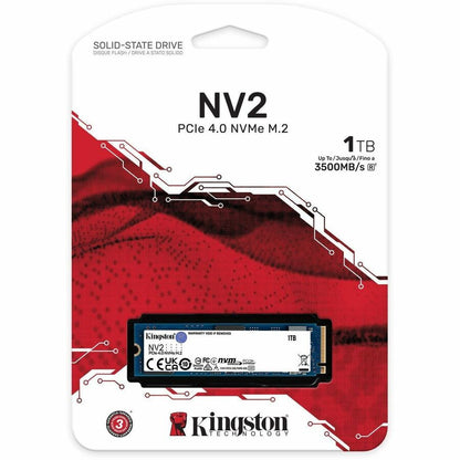 Kingston NV2 1 TB Solid State Drive - M.2 2280 Internal - PCI Express NVMe (PCI Express NVMe 4.0) SNV2S/1000GBK