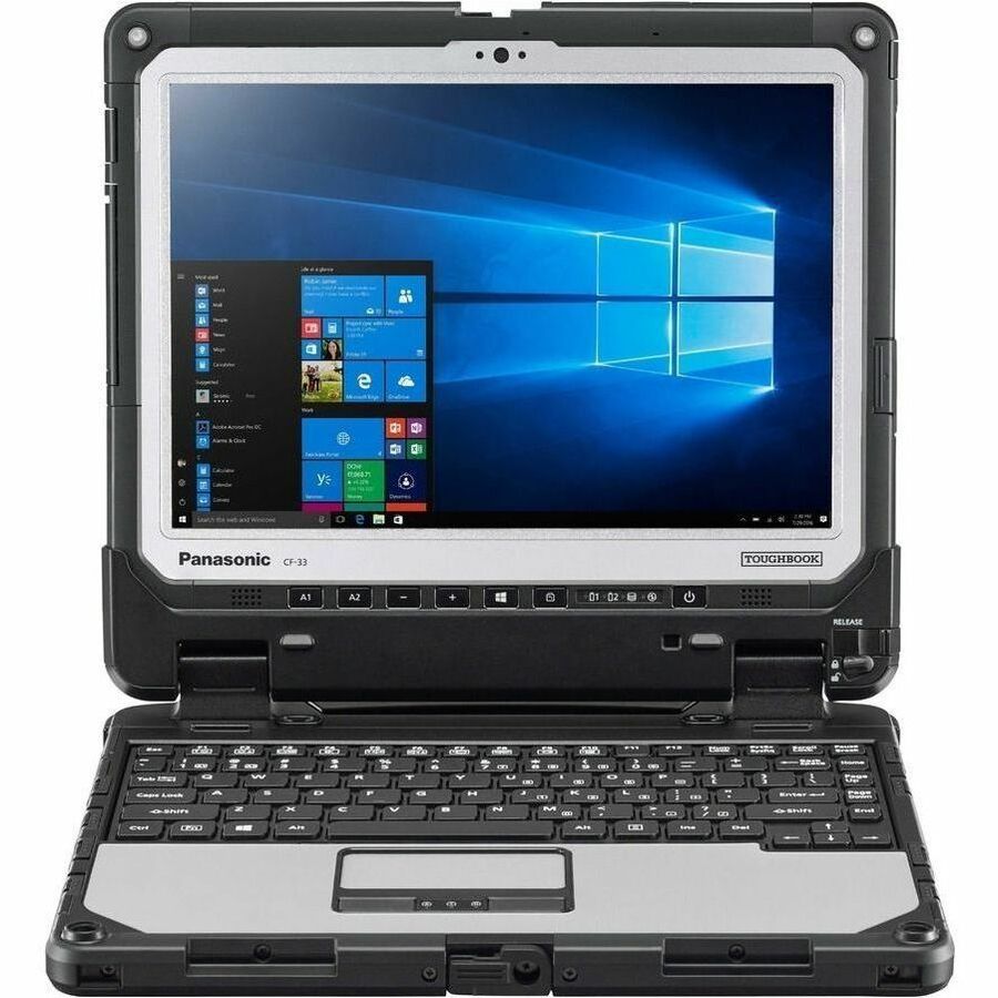 Ordinateur portable 2 en 1 détachable et robuste à écran tactile 12 pouces Panasonic TOUGHBOOK CF-33 CF-33UZ019AM - QHD - Intel Core i5 12e génération i5-1245U - Technologie vPro - 16 Go - SSD 512 Go CF-33UZ019AM