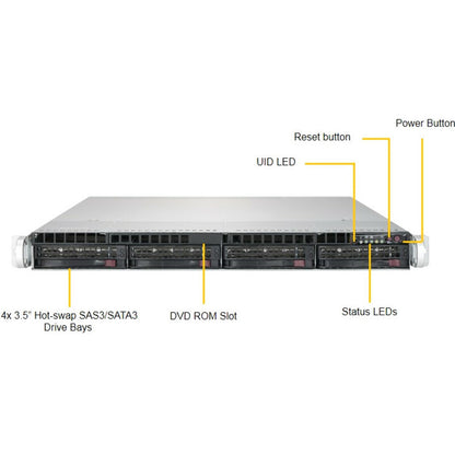 Supermicro SuperServer 6019P-WTR Barebone System - 1U Rack-mountable - Socket P LGA-3647 - 2 x Processor Support SYS-6019P-WTR